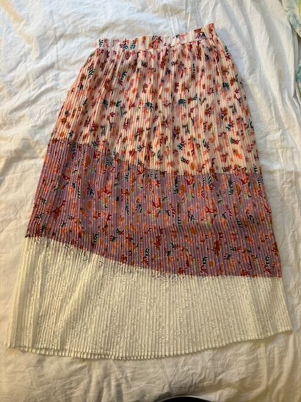 Anthropologie LAIA Floral Pleated Midi Skirt - Size Small